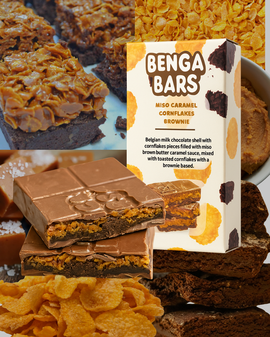 Miso Caramel Cornflakes Brownie Bar